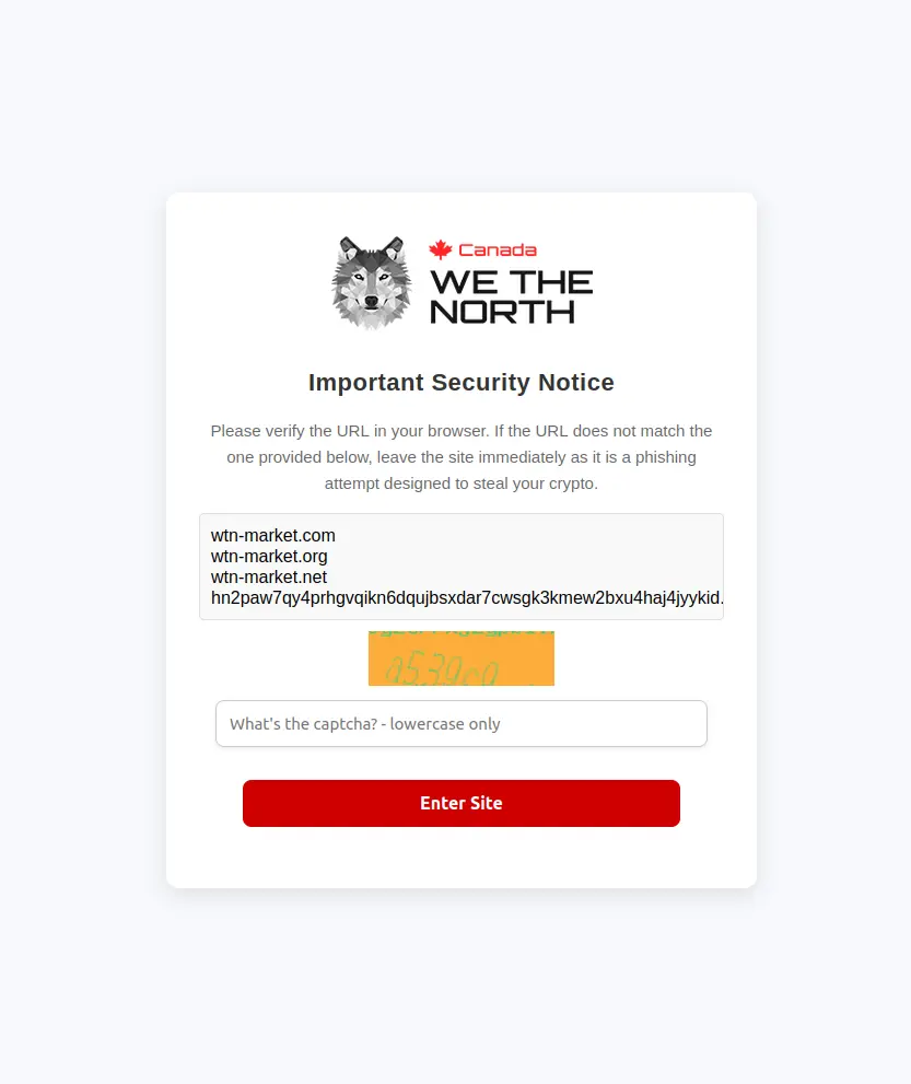 Captcha verification screen sample